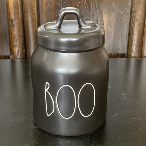 Rae Dunn Holiday Rae Dunn Black Baby Boo Canister White Letters